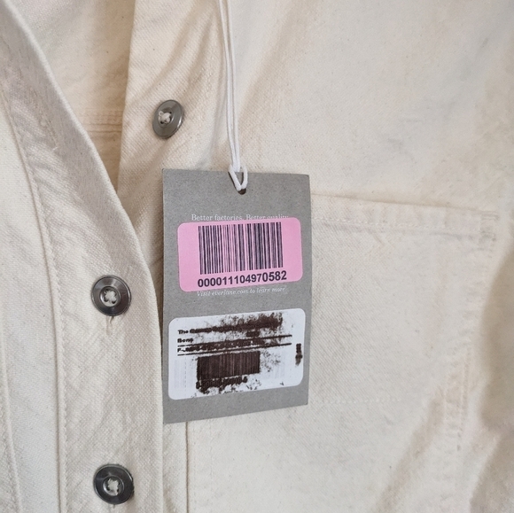 EVERLANE Bone Organic Cotton Canvas Salt Baked Jumpsuit Coverall NEW Size XXS - Picture 8 of 9
